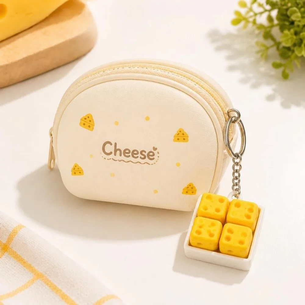 Creative Cheese Clicker Fidget Keychain Portable Squeeze Sound 4 Keys Cheese Keyboard Button Press Tactile Kids Gift