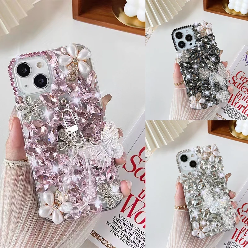 

Diamond Case for Samsung Galaxy A56 A36 A26 A16 A15 A14 A13 A12 A06 A05S A55 A35 A25 S9 Plus Rhinestone Phone Case Cover capa