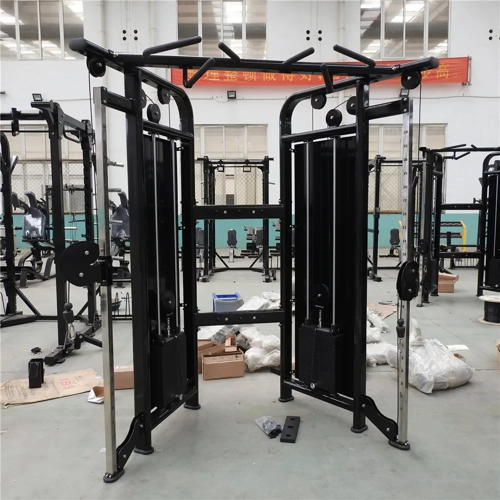 Gym Fitness Equipment / Multi Functional Trainer Multi Gym Station Function Dual Pulley System Cable Crossover Trainer