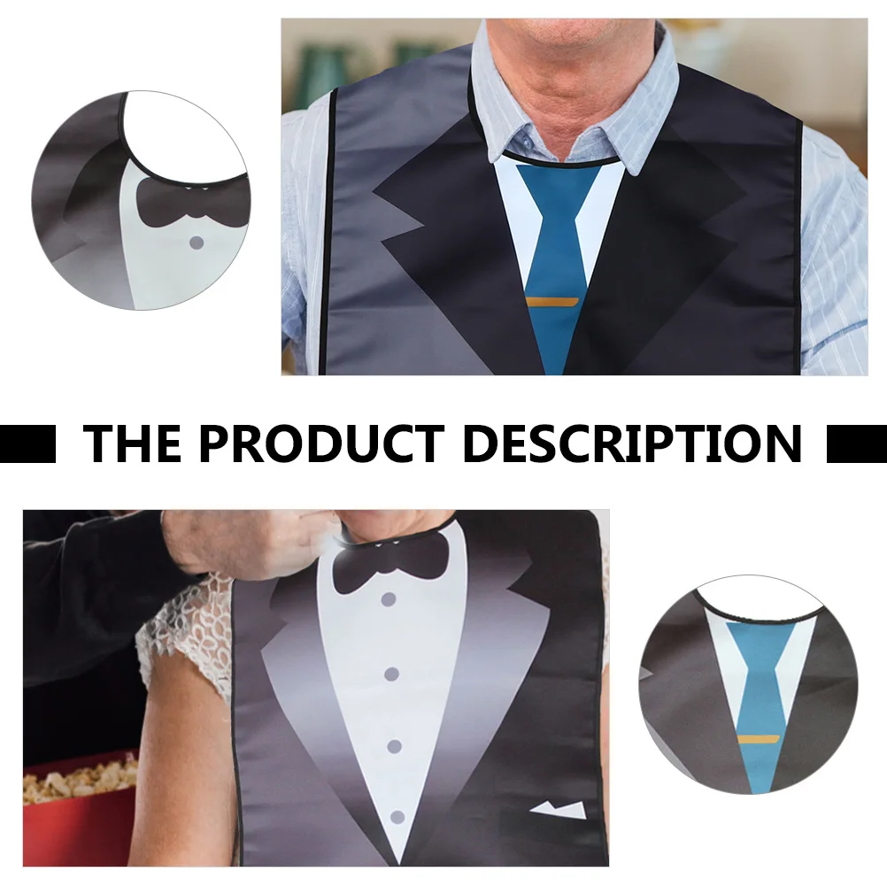 

1Pair Waterproof Eating Aprons Adult Bibs High-Quality Printed Clothing Protectors for Mealtime Protection Reusable Easy Clean