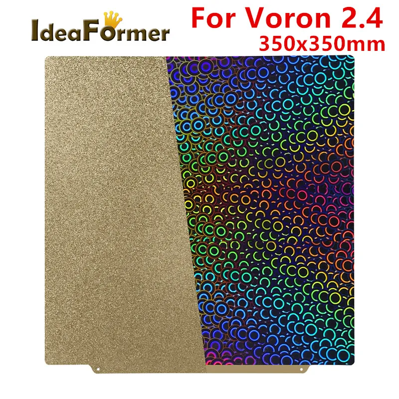 Voron 2 4 Build Plate Smooth Textured Pei Sheet 350x350 Pet Plate Voron Build Plate Double Side Spring Steel Sheet Podgrzewane łóżko