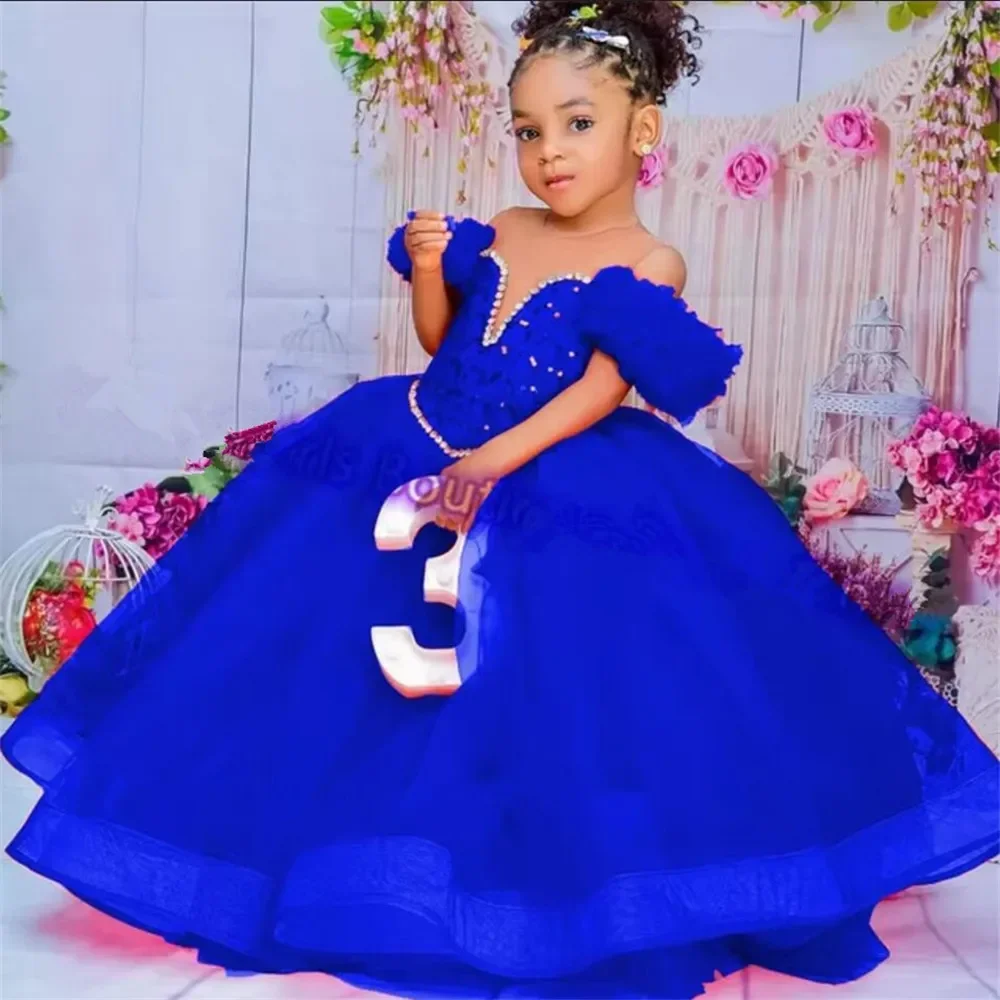 

Flower Girl Dresses Fuchsia Baby Birthday Party Dress Ruffles Tulle Ball Gown Backless Girl