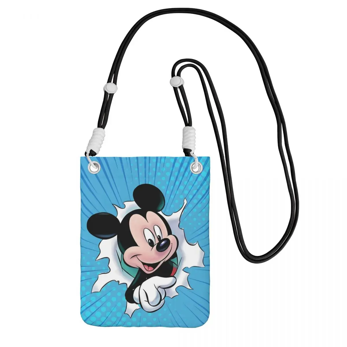 

Custom Mickey Mouse Mobile Phone Bag Cycling Camping Men Women Cartoon Character Crossbody Purse Smart Phone Wallet With Strap
