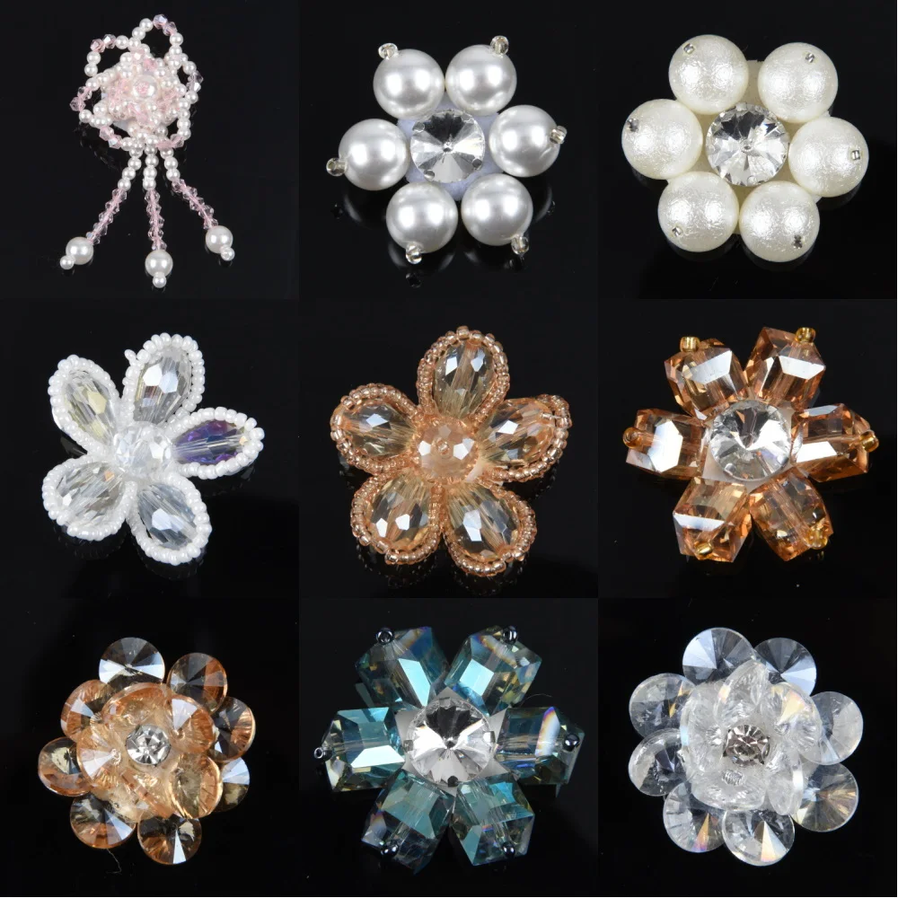 Hot Sale 1 Pcs Shiny Flower Metal Shoe Charms With Bling Shoe Charms White Pearl Shoe Decoration Charm For Birthday Gifts