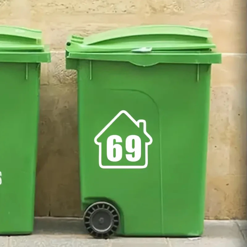 Weatherproof Trash Can Dustbin Number Sticker Self Adhesive Wheelie Bin Stickers Garage Decals DIY Free Combination