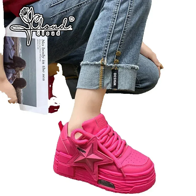 

Women's Flat Vulcanize Shoes 2024 New Light Fashion Casual Small White Women Sneakers Muffin Thick Soled Board Platform Pumps