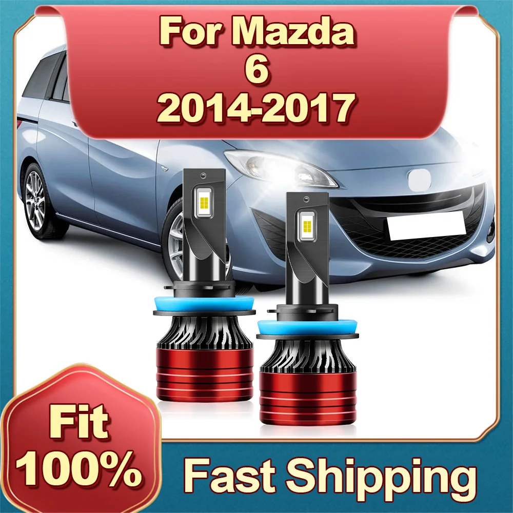 High Bright LED Car Headlight Bulbs 6000K 30000LM With Fast Speed Cooling Fan Auto Car Light For Mazda 6 2014 2015 2016 2017