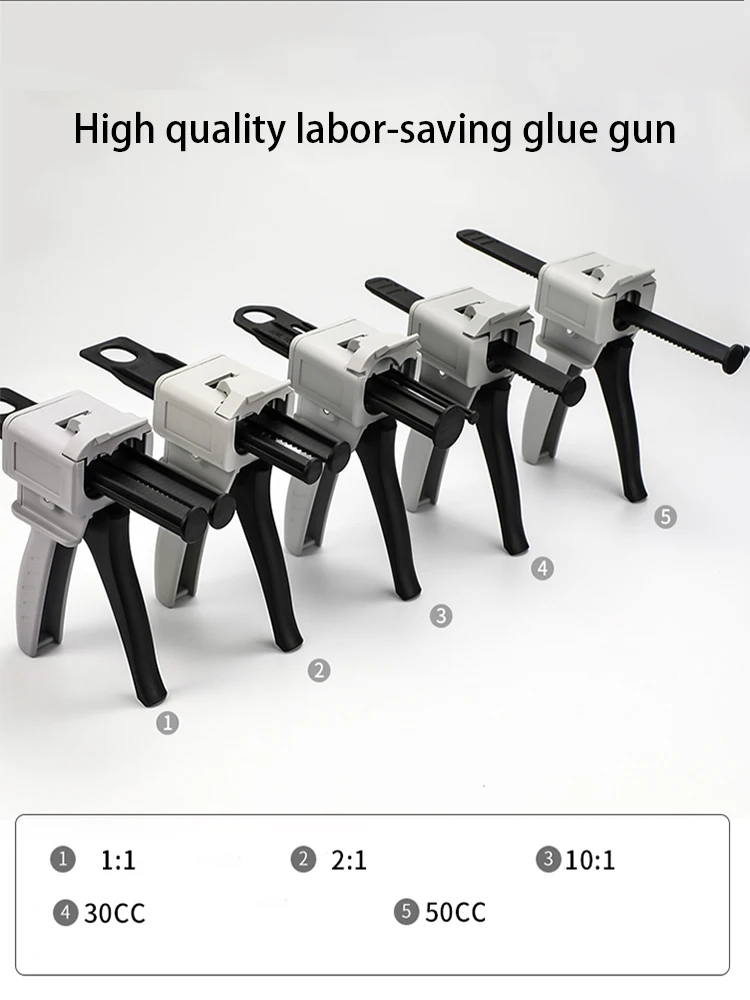 Manual Glue Gun Dispensing Gun AB Epoxy Sealant Glue Gun 1:1 2:1 10:1 Applicator Glue Adhesive Squeeze Mixed Manual Caulking Gun