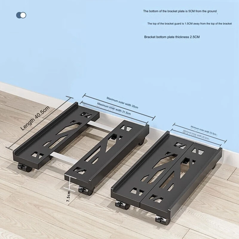 LICE-Adjustable Mobile CPU Stand, Ventilated Computer Tower Stand PC Tower Stand With 4 Caster Wheels, Under Desk Holder