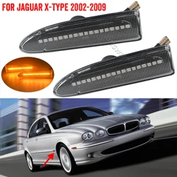 Pair LED Dynamic Turn Signal Lights Side Marker Fender Blinker Indicator Lamp For JAGUAR X-TYPE 2002 2003 2004 2005-2009