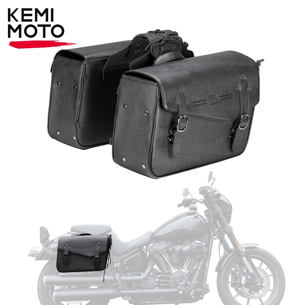 

Motorcycle Saddlebags Waterproof PU Leather Side Saddle Bag for Softail Dyna for Honda CMX500 VTX for Yamaha V-Star Luggage Bag