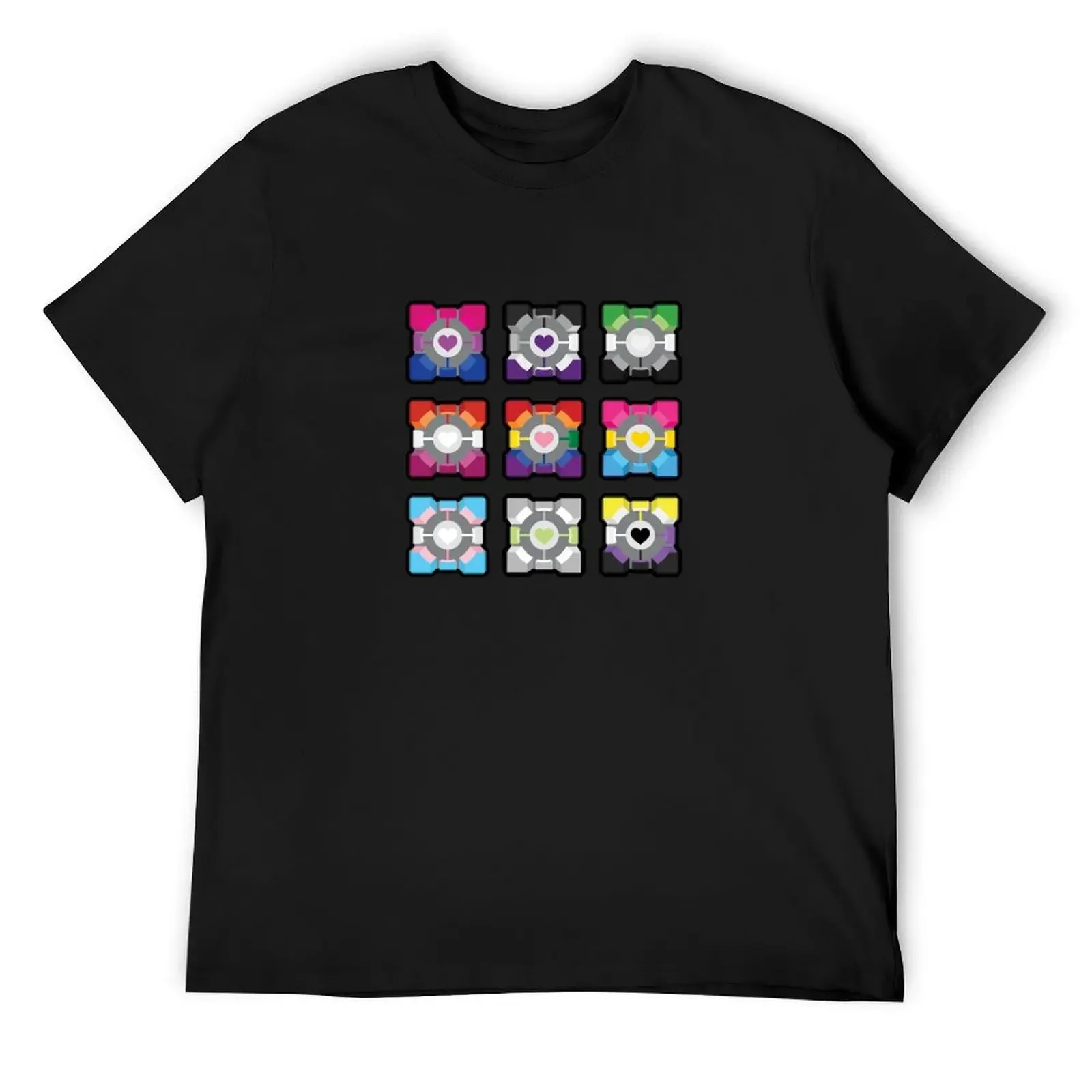 

Portal 2 PRIDE Collection Companion Cube T-Shirt Funny t-shirt customizeds football t shirt animal prinfor boys mens fashion