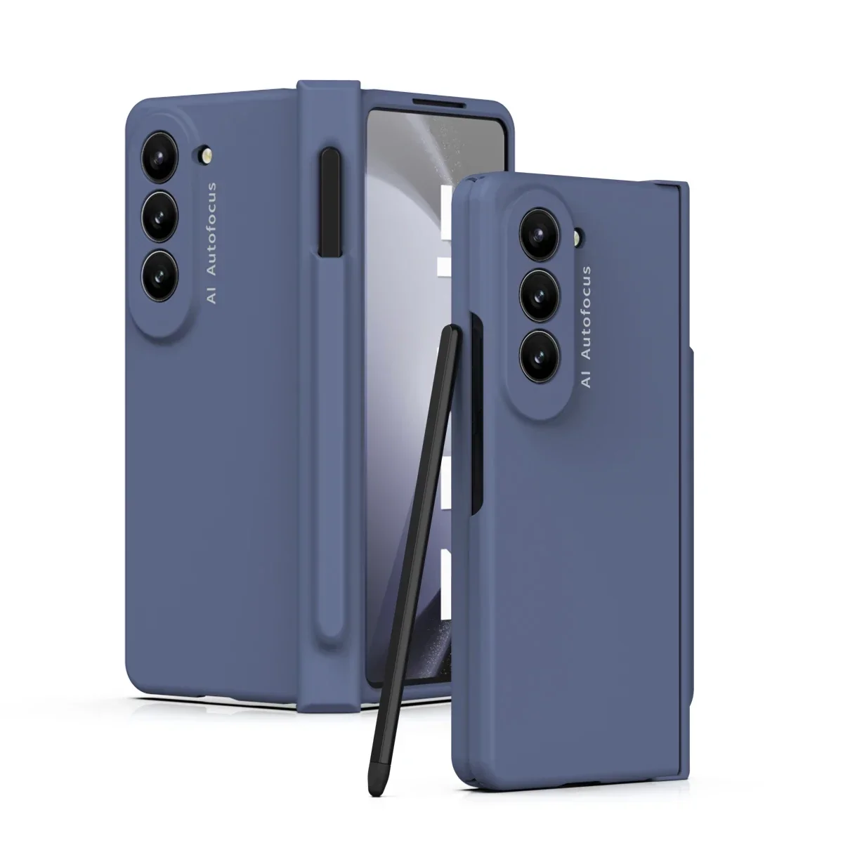 

Phone Case For Samsung Galaxy Z Fold 5 5G For Fold5 Slim Pen Slot Holder Hinge Plastic Cover With Front Screen Glass K02