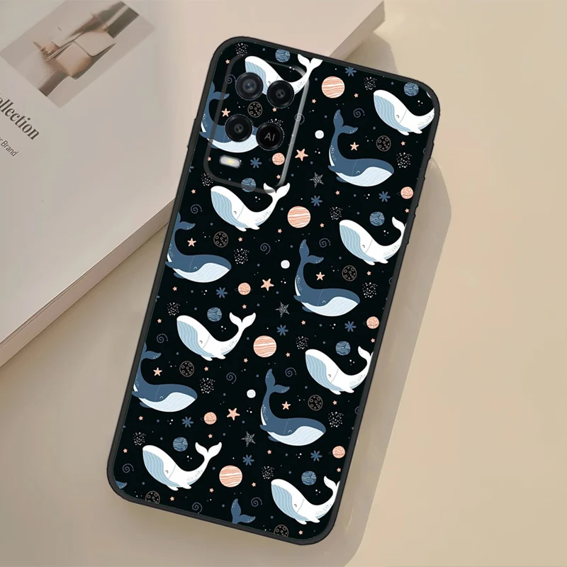 Baby Whale For OPPO A78 A98 A77 A57 A17 A74 A94 A15 A16 A52 A72 A91 A76 A96 A5 A9 A53S A54S A57S Case