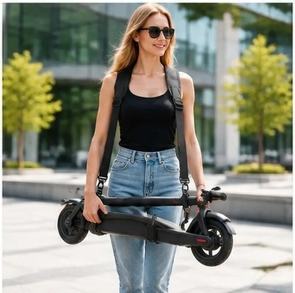 Universal Scooter Carrying Strap Heavy Duty Nylon Adjustable Shoulder Strap Portable Lightweight Convenient for Foldable Bikes