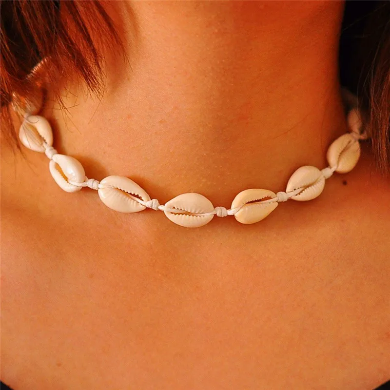 Stylish Beach Bohemian Sea Shell Pendant Chain Choker Necklace Women Jewelry