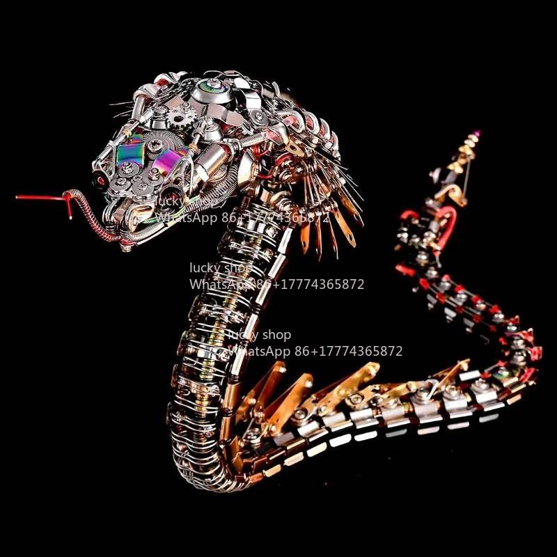 

Metal Nut Assembly Snake Model 3D Three-dimensional Puzzle Manual Movable Birthday Gift
