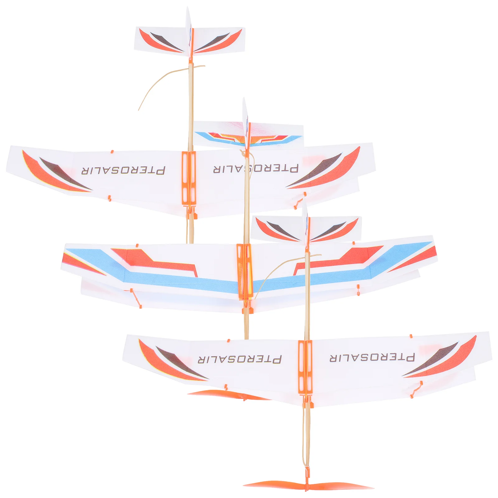 3 Pcs Rubber Band Biplane Airplane Model Kids Outdoor Toy DIY Glider Planes Models Children Toys Wood Creative Simple