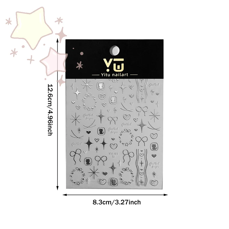 1 foglio di fiocchi adesivi per unghie carino dolce cuore cane autoadesivo decalcomanie per unghie manicure fai da te per donne ragazze arte