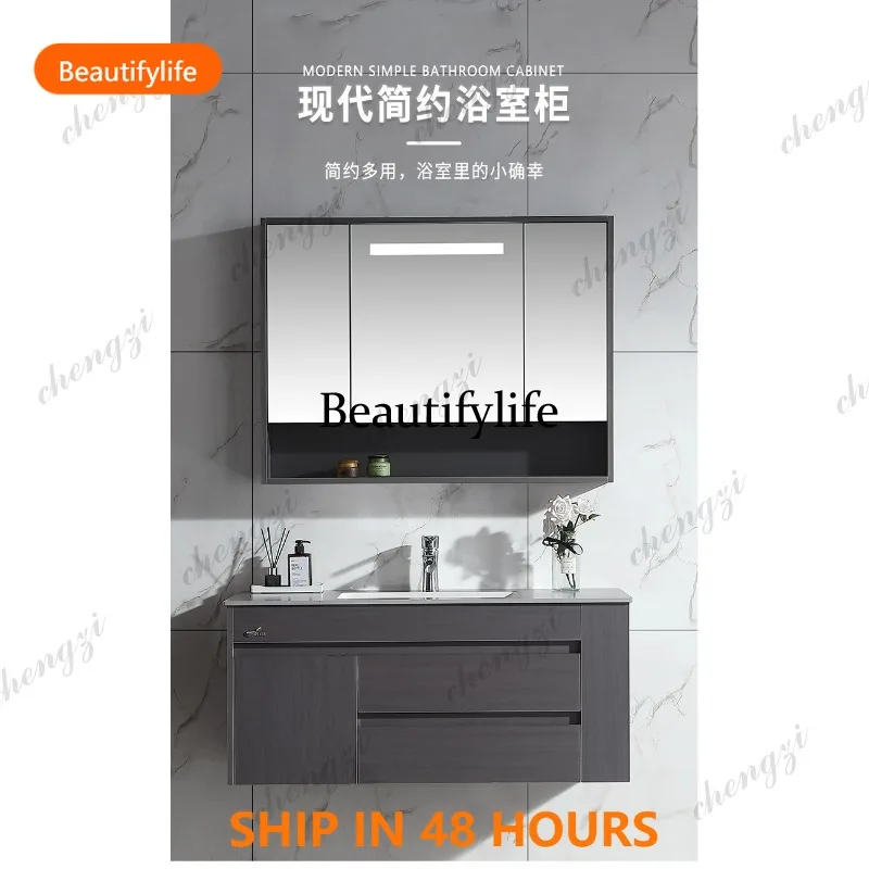 03 Hotel B & B bathroom cabinet Ceramic integrated basin Wash table Waterproof and moisture-proof toilet Bathroom cabinet