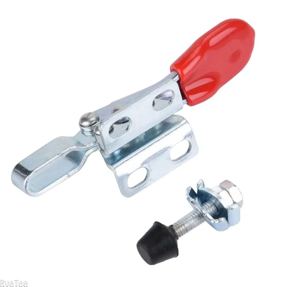 5 Pcs Quick Iron Galvanized Toggle Clamp Antislip Handle Silver Hand Holding Clamp Vertical Type Clamp Hand Tool Use