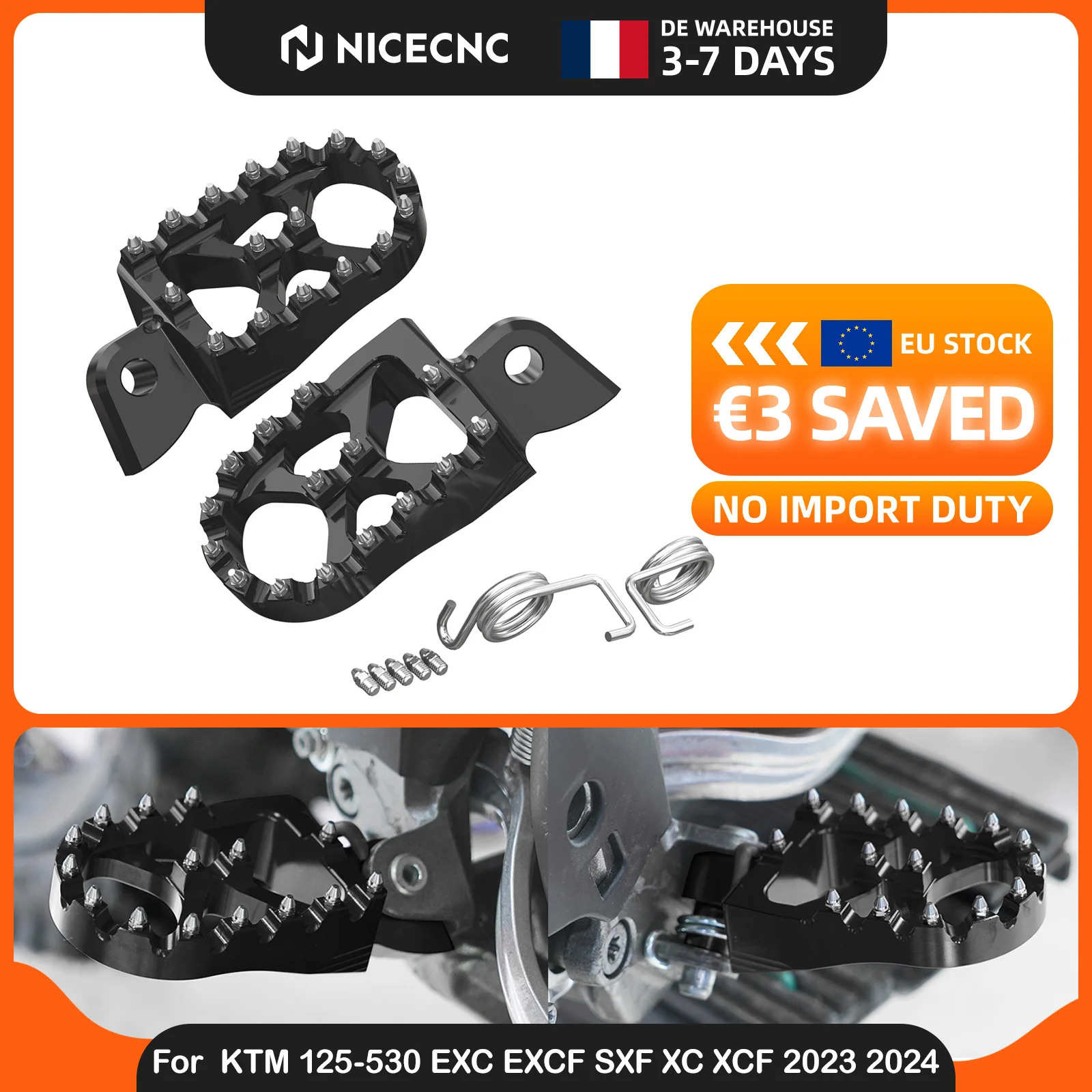 (Produkt z UE) Podnóżki do KTM EXC 300 EXC-F 350 SX 250 1998-2016 Adventure Supermoto Yamaha YZ250 YZ250F YZ450F WR250F