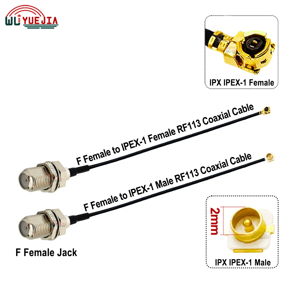 

1Pcs U.fl IPX IPEX-1 Female Jack or Male Plug to F Female Jack Connector RF113 Pigtail 3G 4G WIFI Antenna Extension Cable Jumper