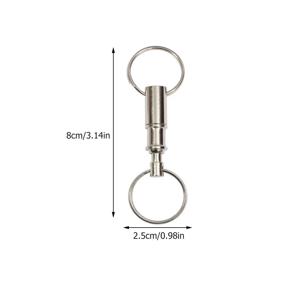 6Pcs Quick Release Detachable Dual Split Keychain Heavy Duty Iron Pull Apart Minimalist Key Holder Keychain Quick Disconnect