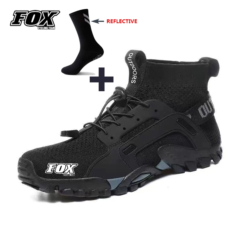 FOX Cycling Team uomo Scarpe Da Bici bicicletta Motocross calzature antiscivolo MTB Riding Sneakers Scarpe Bici Da Corsa calzini riflettenti