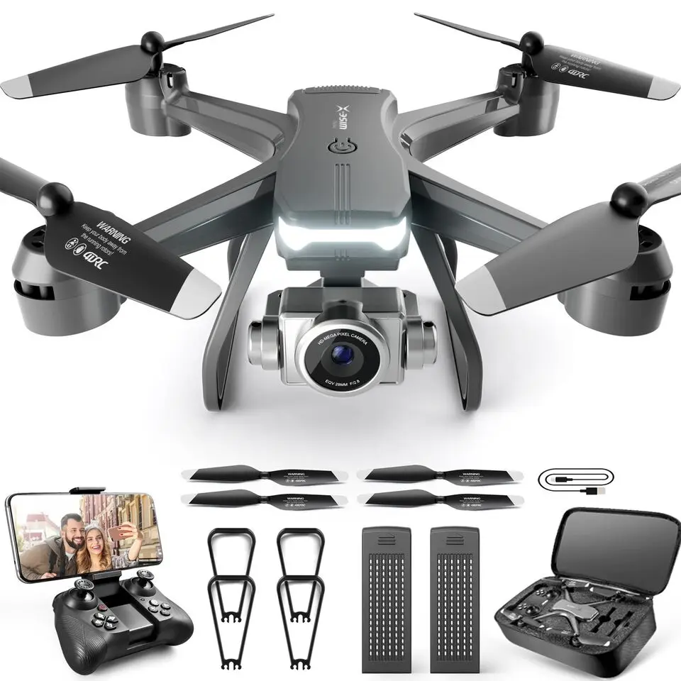 

Профессиональный дрон V14 с двумя камерами 6K HD, Wi-Fi FPV, радиоуправляемый квадрокоптер, 2 батареи, для взрослых и начинающих