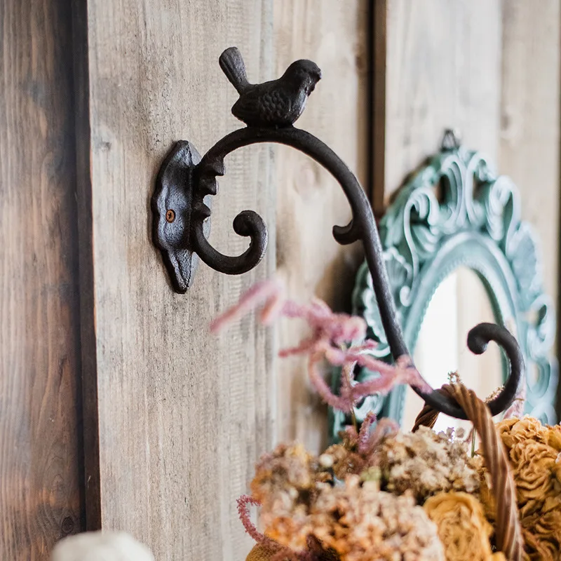 

Cast Iron Antique Gardening Bird Hanging Hook Garden Hanging Hook Gardening Grocery Garden Storage Decoration Wall Hanging