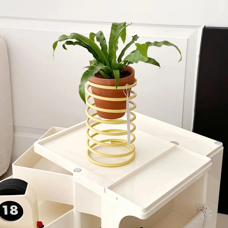 Modern Spring Flower Stand Colorful Plant Pot Holder Breathable Indoor Gardening Shelf Decorative Flower Stand Airy Plant Shelf