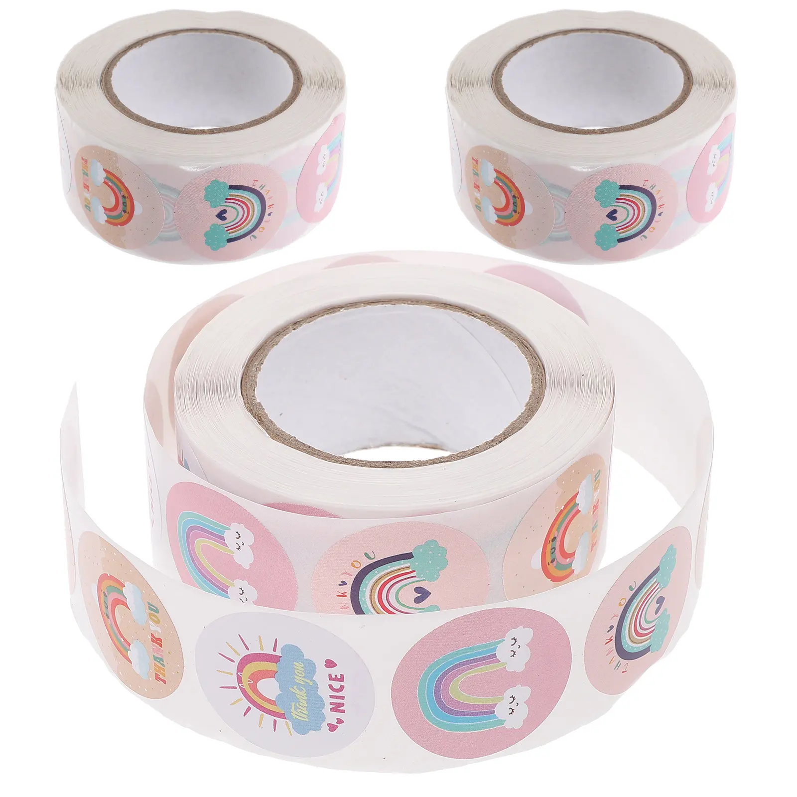 

3 Rolls Birthday Blessing Seal Stickers Round Decorative Labels for Packaging Party Envelope Adhesive Thank You Stickers Small