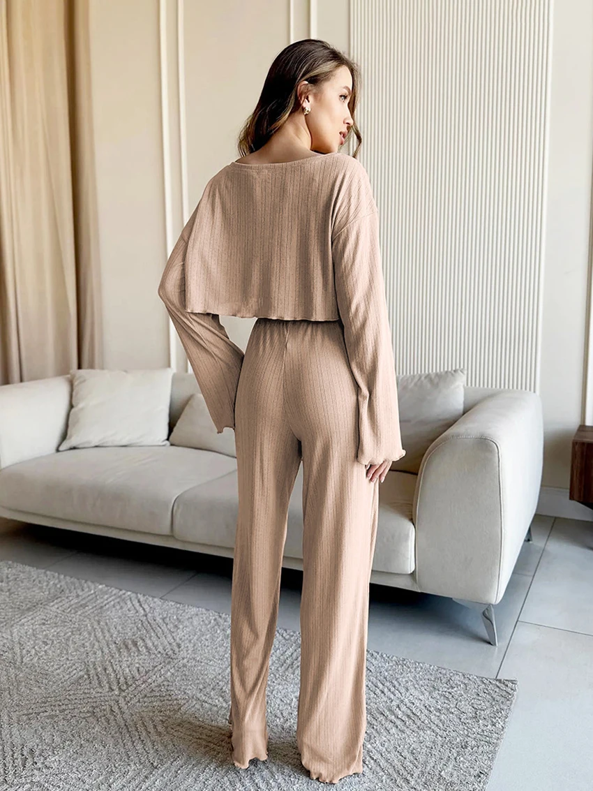 Marthaqiqi الوردي النساء منامة دعوى س الرقبة ملابس خاصة طويلة الأكمام ملابس نوم المحاصيل الأعلى قمصان النوم السراويل ملابس نوم غير رسمية مجموعة الشتاء