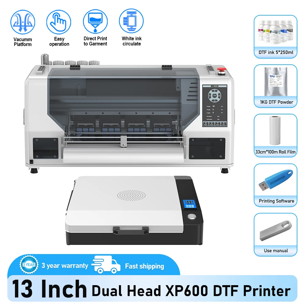 

A3+ DTF Printer Dual Heal XP600 DTF Printer Impresora Direct Printer T-shirt Printing With Shaker A3 DTF Transfer DTF Printer