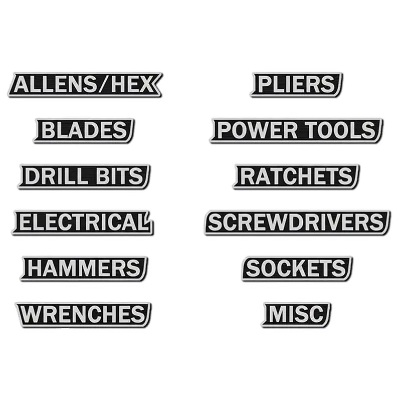 

Магнитные этикетки для организованного хранения инструментов, 12 шт., для ящиков для инструментов - AT30