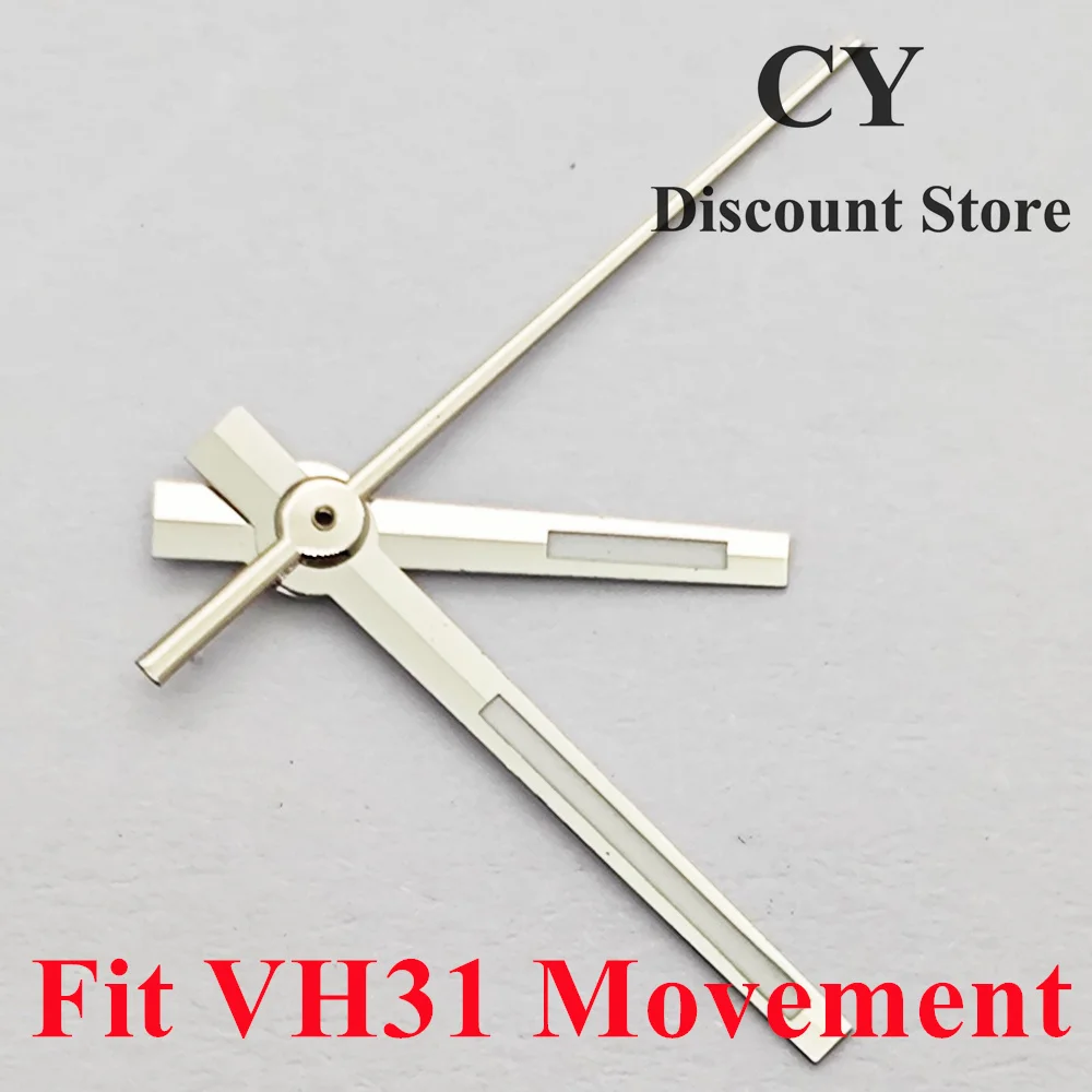 RICHUS VH31 Uhrzeiger 8mmX12mmX12,5mm Silberne Uhrzeiger Grün Leuchtend Passend für VH31 Uhrwerk Uhrenzubehör Teile