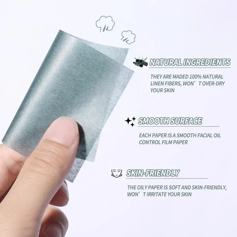 Oil Absorbing Sheets Bamboo Charcoal Blotting Papers 100 Beauty Blotters Oil-Absorbing Tissues Facial Cleaning Supplies Summer