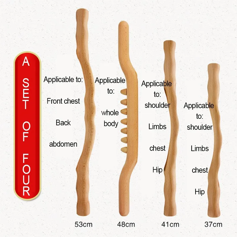 Scraping Stick beech wood Back Shoulder Neck Waist Leg Massage Tools Fat burner Meridian Brush Slim cellulite massager Rod