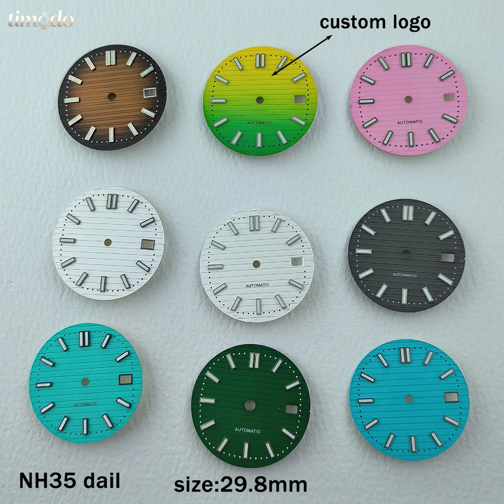 NH35 watch dial 29.8mm men's watch accessories custom logo illuminated dial suitable for NH35 movement