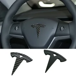 5.4x5.4cm ABS Car Steering Wheel Cover Emblem Sticker for Tesla Model 3 S X Y Roadster Auto Interior Badge Decal Accessories
