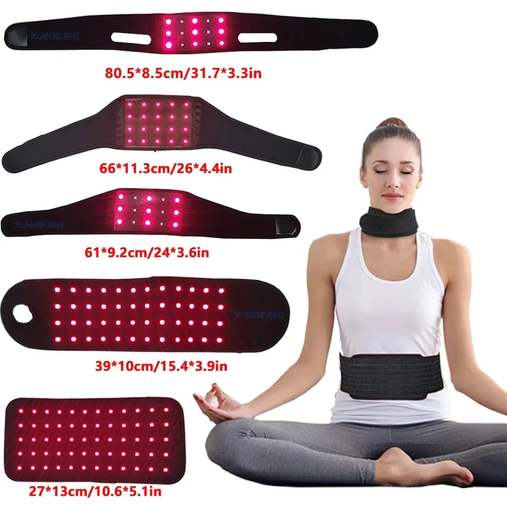 Infrared LED Light Belt, Multi-Part Relaxation, Massage Cushion, Fat Burning Wrap Dieter, Waist Neck Wrist Chin Hand Pad