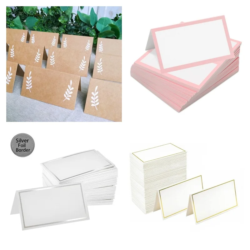 50 Tarjetas de Lugar, Tarjetas de Nombre para Boda, Decoraciones para Mesa de Comedor, Pequeñas Carpas, Venta Caliente en Ebay y Wish