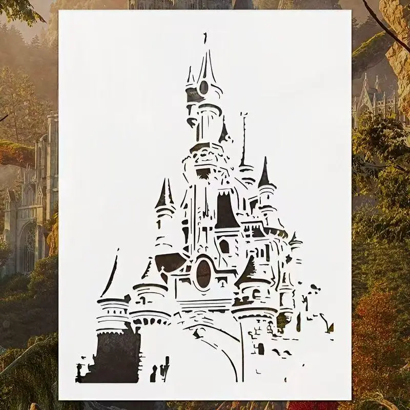 A4 29 *21cm castle  DIY Stencils Wall Painting Scrapbook Coloring Embossing Album Decorative Paper Card Template,wall