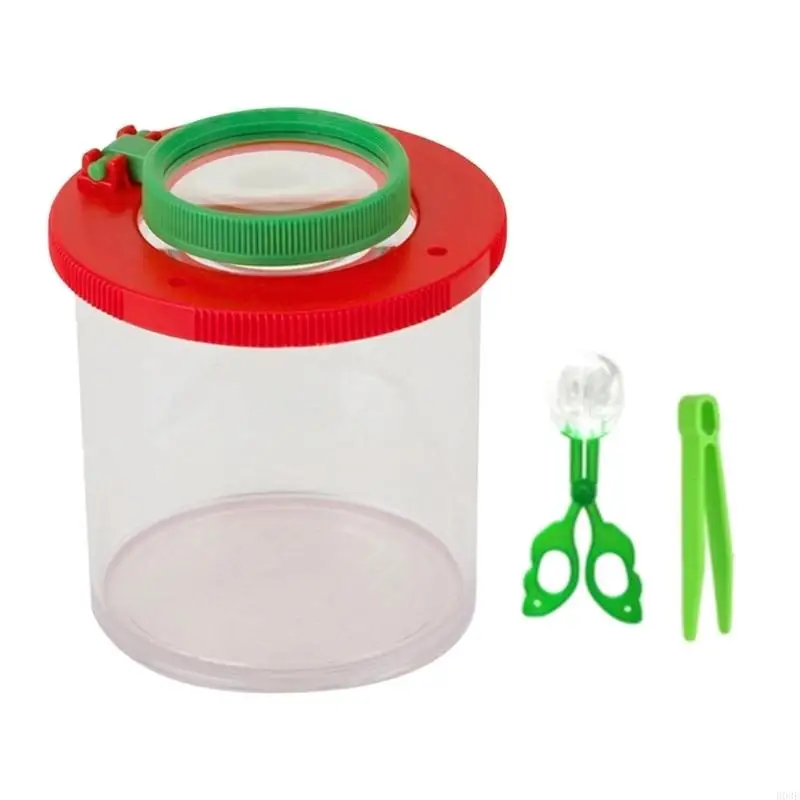 Portable Insect Study Cup for Kids with Clear Viewing Lid, Observation Container for Outdoor Lessons, Family Learning, and B03E