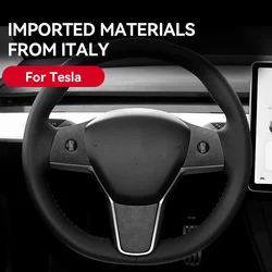 for Tesla Model 3 Model Y 2017 2018 2019 2020 2021 2022 Steering Wheel Cover Center Console Italian Premium Suede Accessories