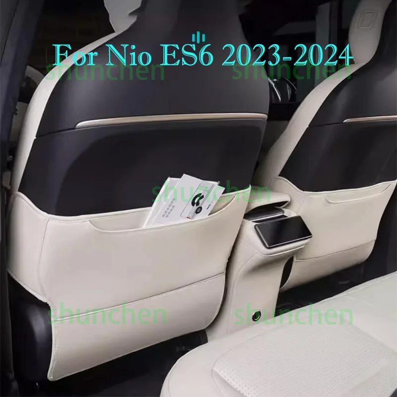 

Car Rear Row Anti-kick Covers for Nio ES6 2023-2024 Seat Back Kick Protector Dirt-proof Leather Covers Interior Accessories