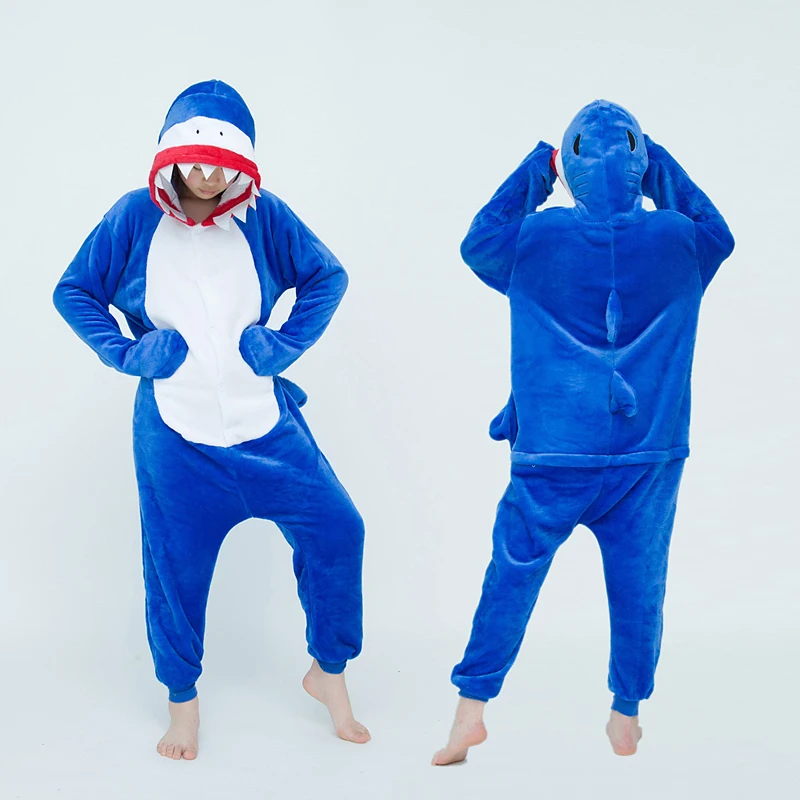 Kigurumi 3D Shark Onesies Kids Children Animal Jumpsuit Girls Boys Pajamas Anime Cosplay Costumes For Christmas Halloween Party