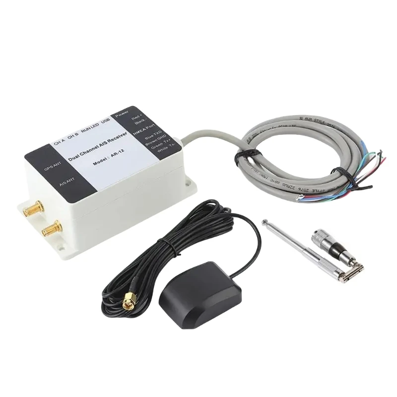 Marine AIS Receiver with Data Monitoring & LED Position Indicators High Precisions AIS Receiver for Yachts & Cargo Ships