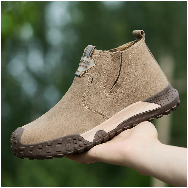 men fashion steel toe covers work boots outdoors worker safety shoes cow suede leather welding ankle botas security footwear man